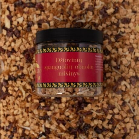 Džiovintų spanguolių ir obuolių mišinys